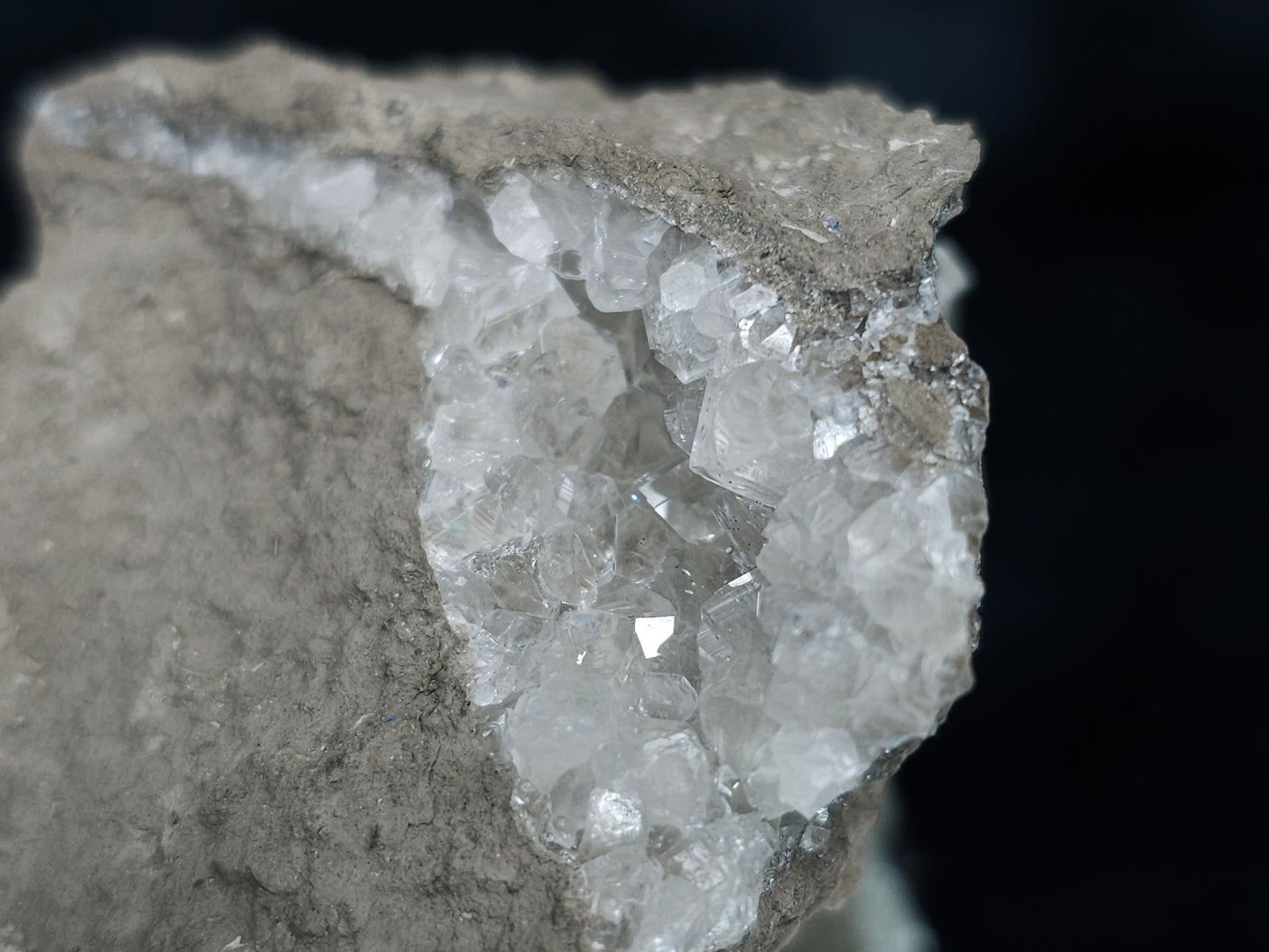 #33656  Super clear Nailhead Spar Calcite cluster and Chalcopyrite ore and multiple small fossils in the matrix