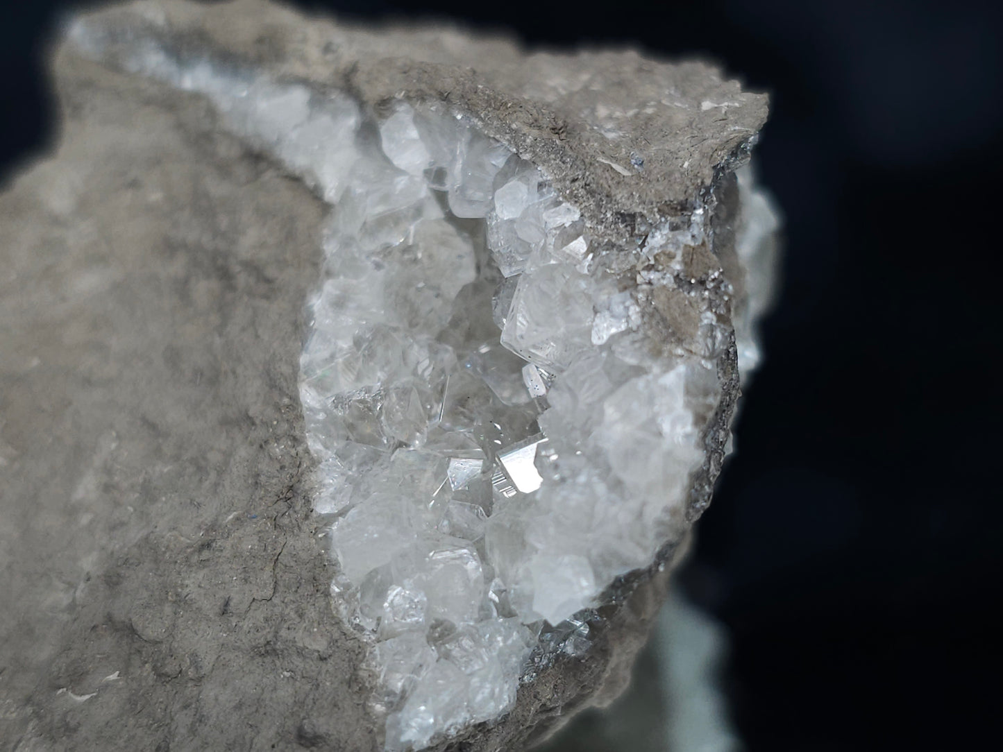 #33656  Super clear Nailhead Spar Calcite cluster and Chalcopyrite ore and multiple small fossils in the matrix
