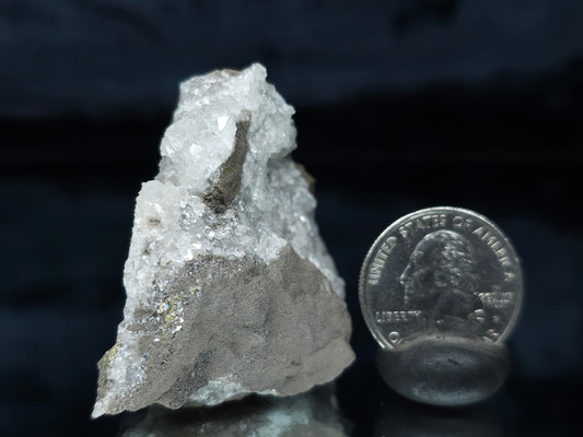 #33659 Super clear Nailhead Spar Calcite cluster and Chalcopyrite ore and multiple small fossils in the matrix