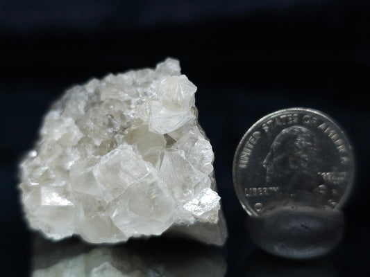 #33660 Super clear Nailhead Spar Calcite cluster and Chalcopyrite ore and multiple small fossils in the matrix