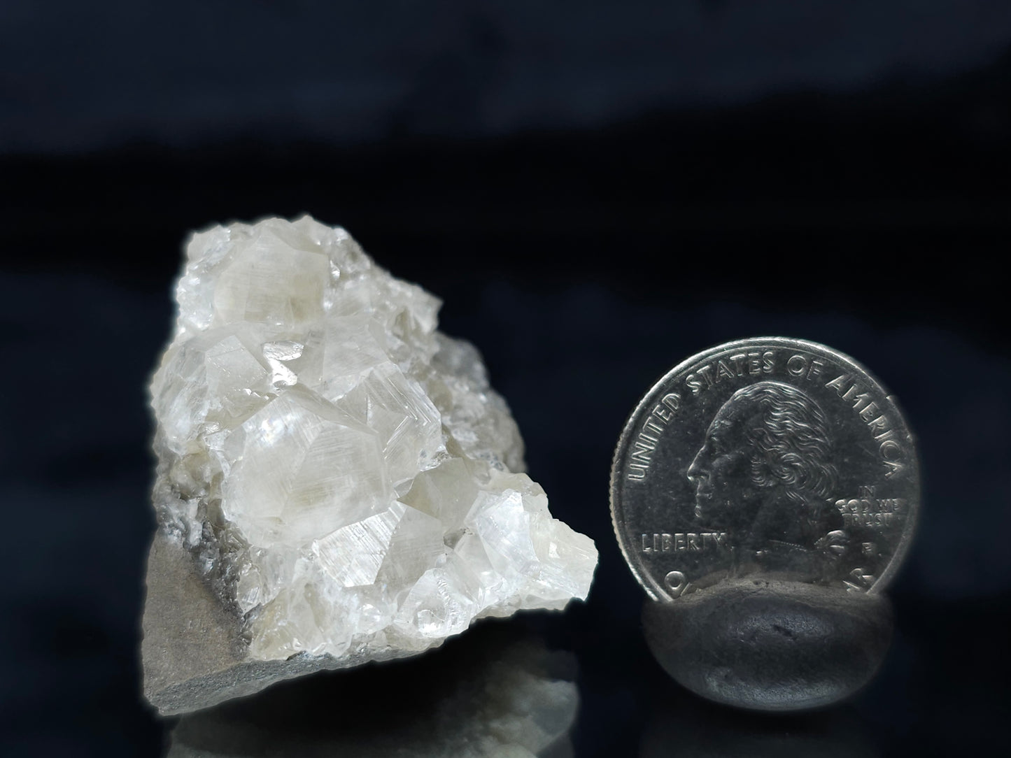 #33660 Super clear Nailhead Spar Calcite cluster and Chalcopyrite ore and multiple small fossils in the matrix