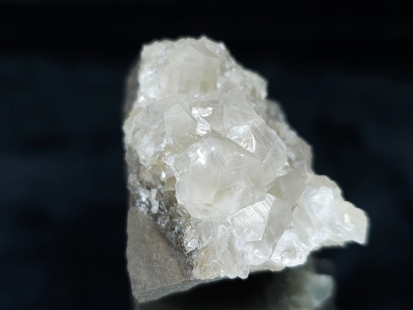 #33660 Super clear Nailhead Spar Calcite cluster and Chalcopyrite ore and multiple small fossils in the matrix