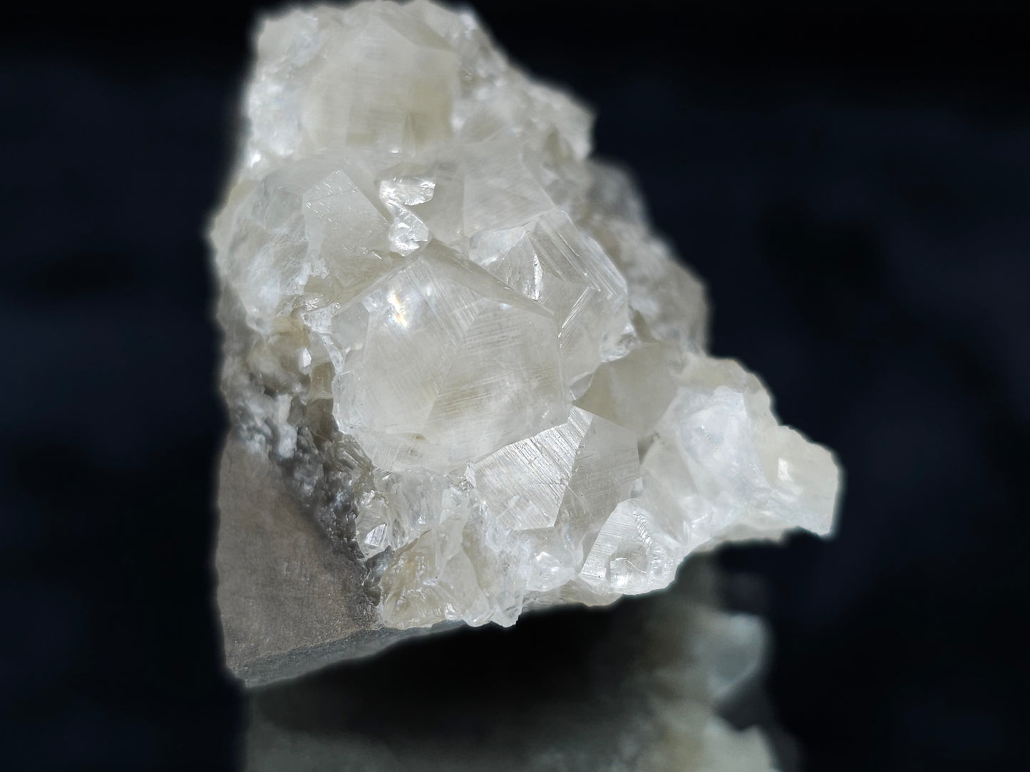 #33660 Super clear Nailhead Spar Calcite cluster and Chalcopyrite ore and multiple small fossils in the matrix
