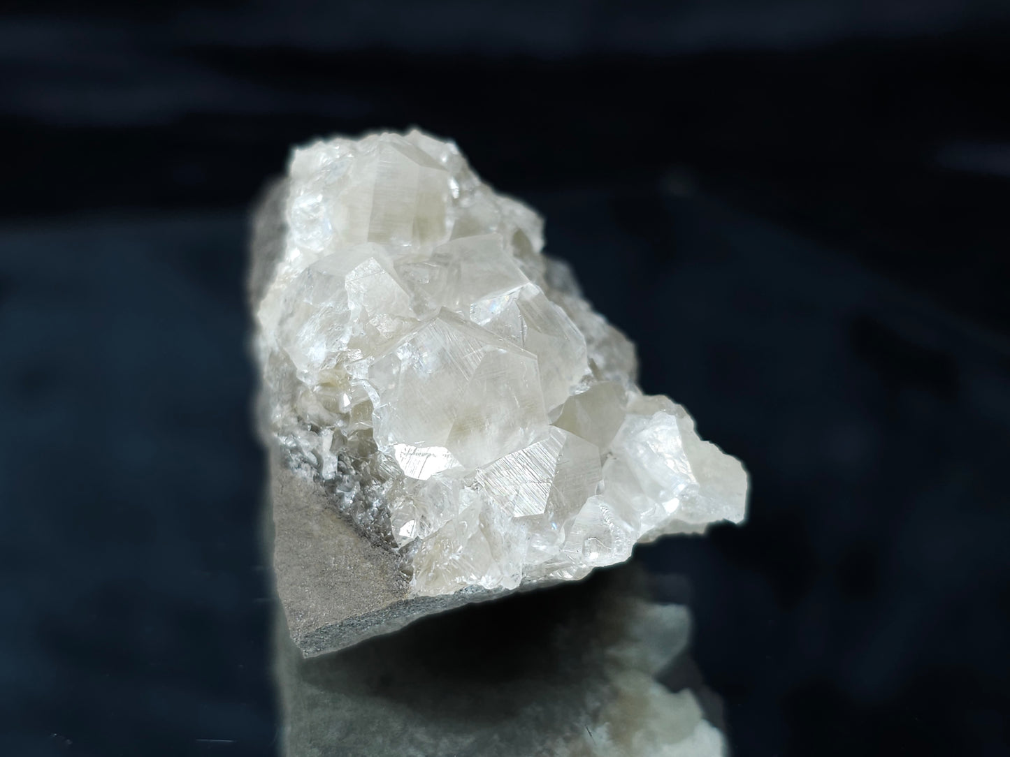 #33660 Super clear Nailhead Spar Calcite cluster and Chalcopyrite ore and multiple small fossils in the matrix