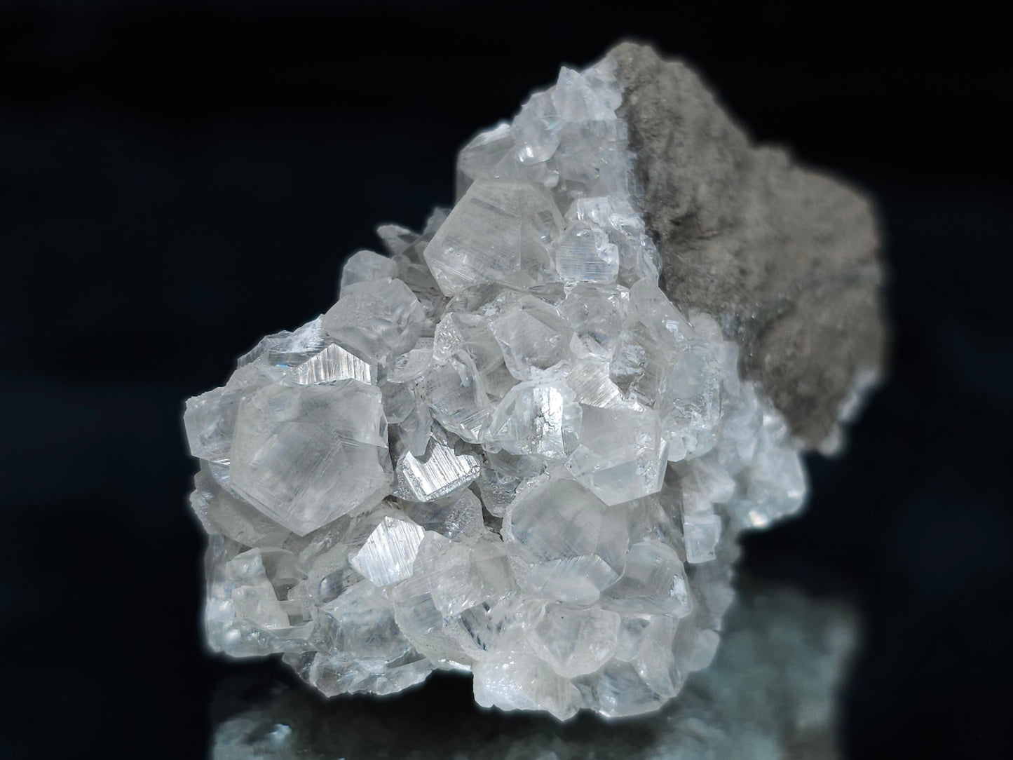 #33663 Super clear Nailhead Spar Calcite cluster and Chalcopyrite ore and multiple small fossils in the matrix