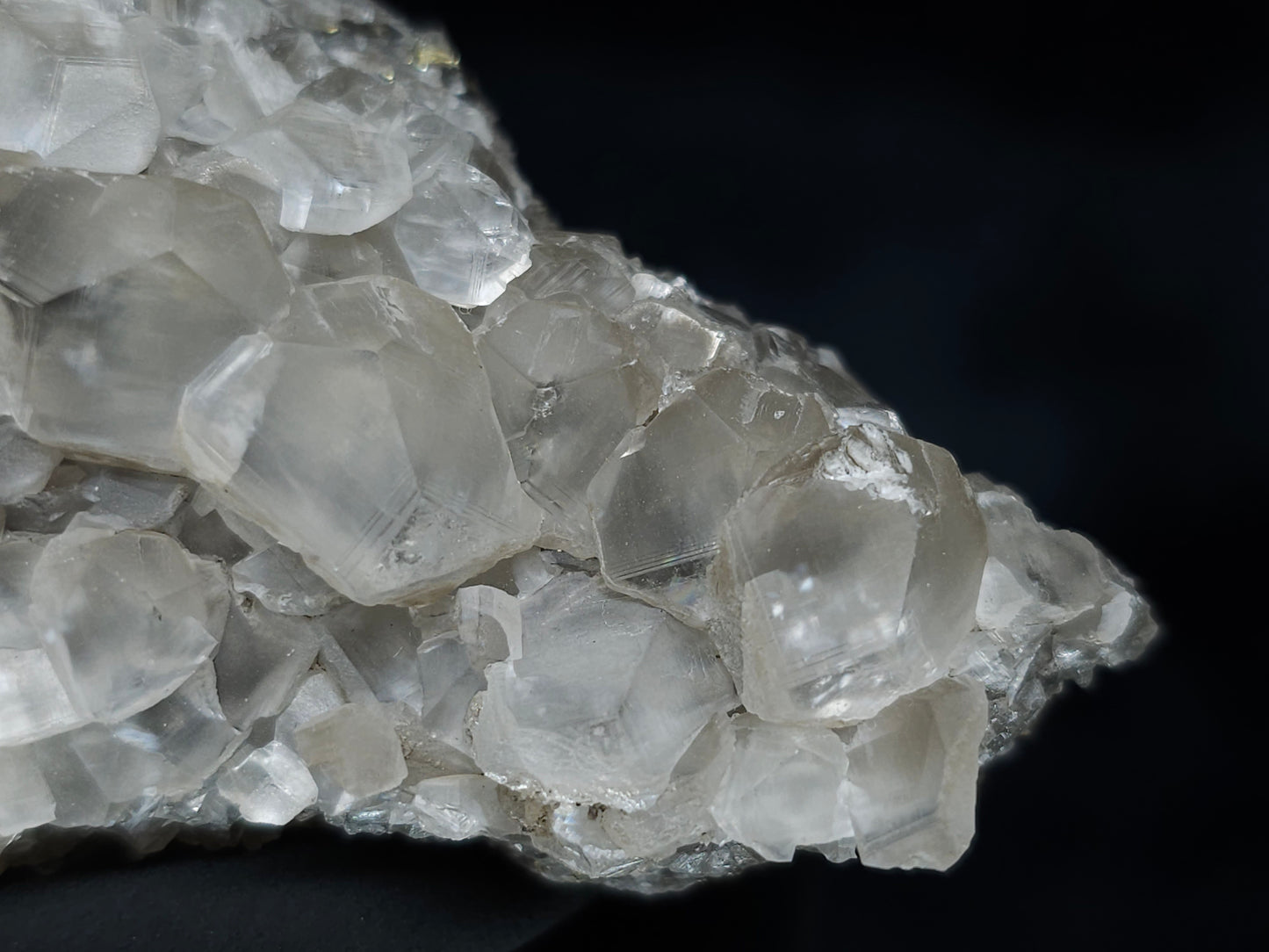 #33669 Super clear Nailhead Spar cluster and Chalcopyrite ore and multiple small fossils in the matrix