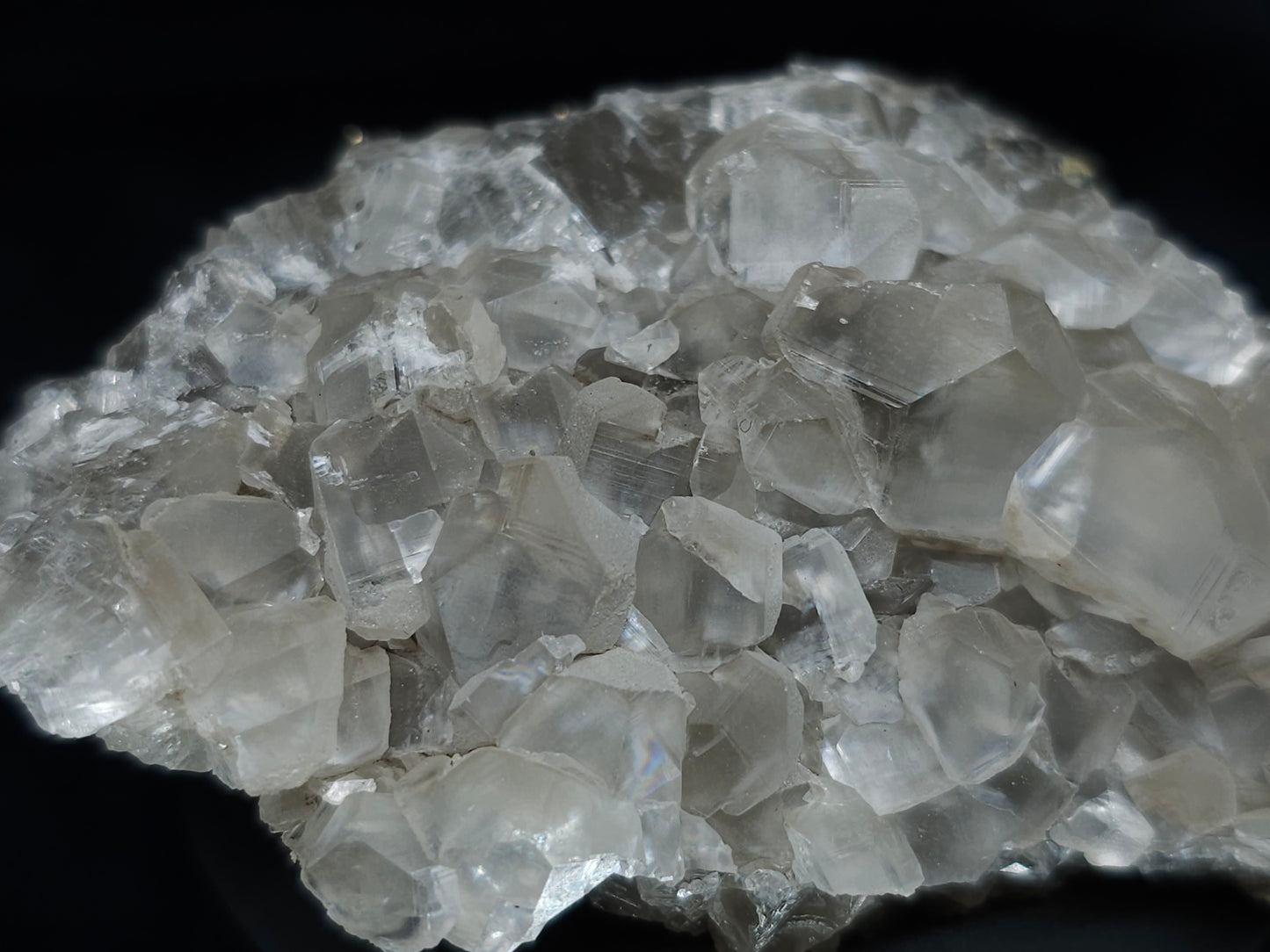 #33669 Super clear Nailhead Spar cluster and Chalcopyrite ore and multiple small fossils in the matrix