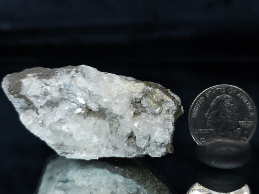 #33672 Super clear Nailhead Spar Calcite cluster and Chalcopyrite ore and multiple small fossils in the matrix