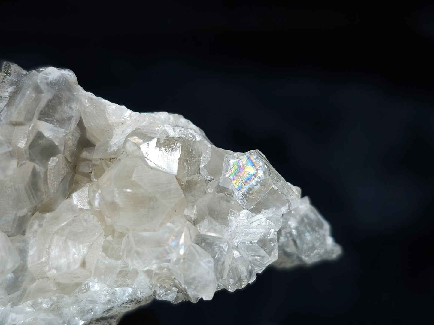 #33674 Super clear Nailhead Spar Calcite cluster and Chalcopyrite ore and multiple small fossils in the matrix