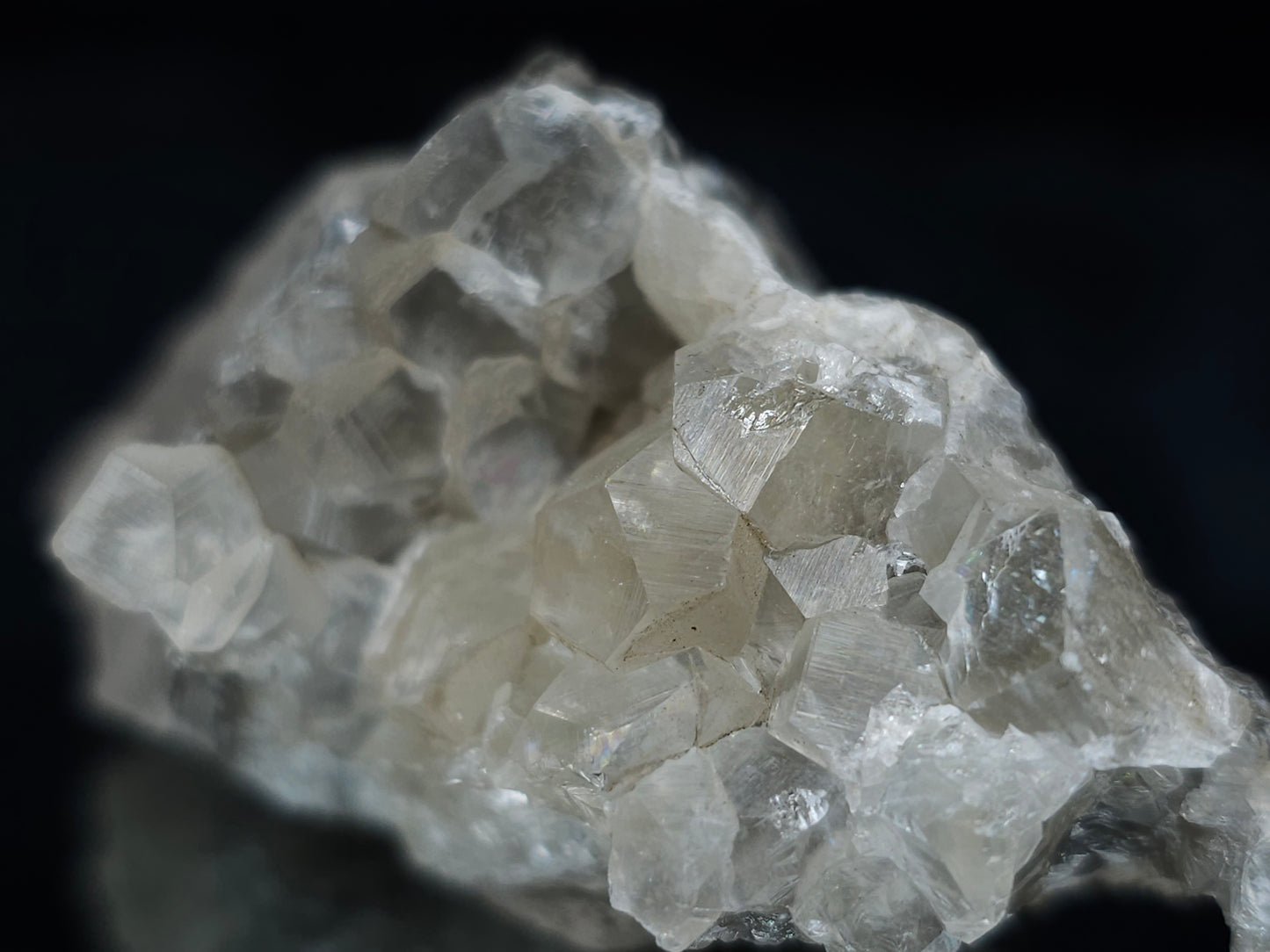 #33674 Super clear Nailhead Spar Calcite cluster and Chalcopyrite ore and multiple small fossils in the matrix