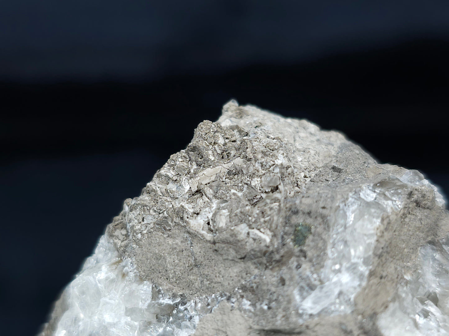 #33675 Super clear Nailhead Spar Calcite cluster and Chalcopyrite ore and multiple small fossils in the matrix