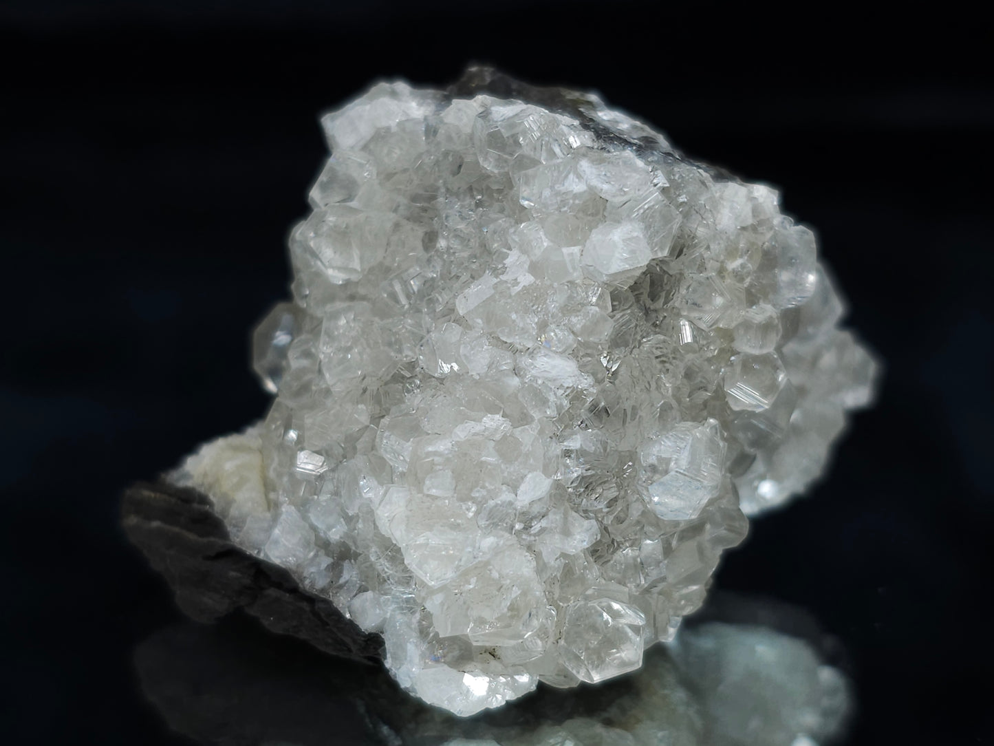 #33677  Super clear Nailhead Spar Calcite cluster and Chalcopyrite ore and multiple small fossils in the matrix