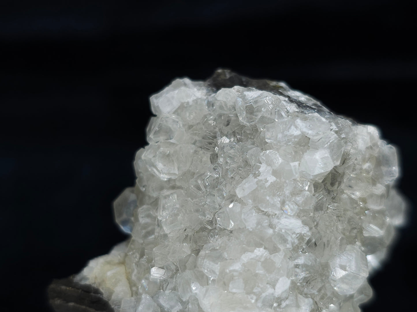 #33677  Super clear Nailhead Spar Calcite cluster and Chalcopyrite ore and multiple small fossils in the matrix