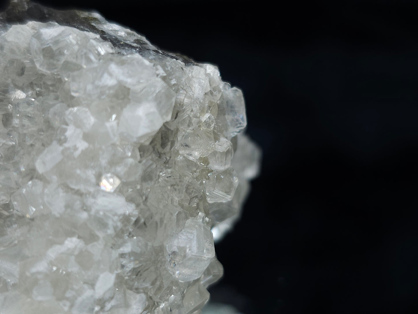 #33677  Super clear Nailhead Spar Calcite cluster and Chalcopyrite ore and multiple small fossils in the matrix