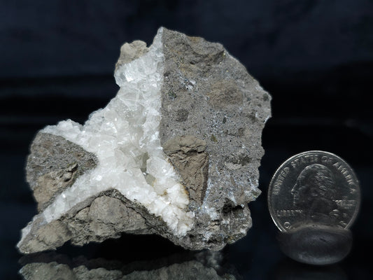#33685 Super clear Nailhead Spar Calcite geode and  Chalcopyrite ore and multiple small fossils in the matrix