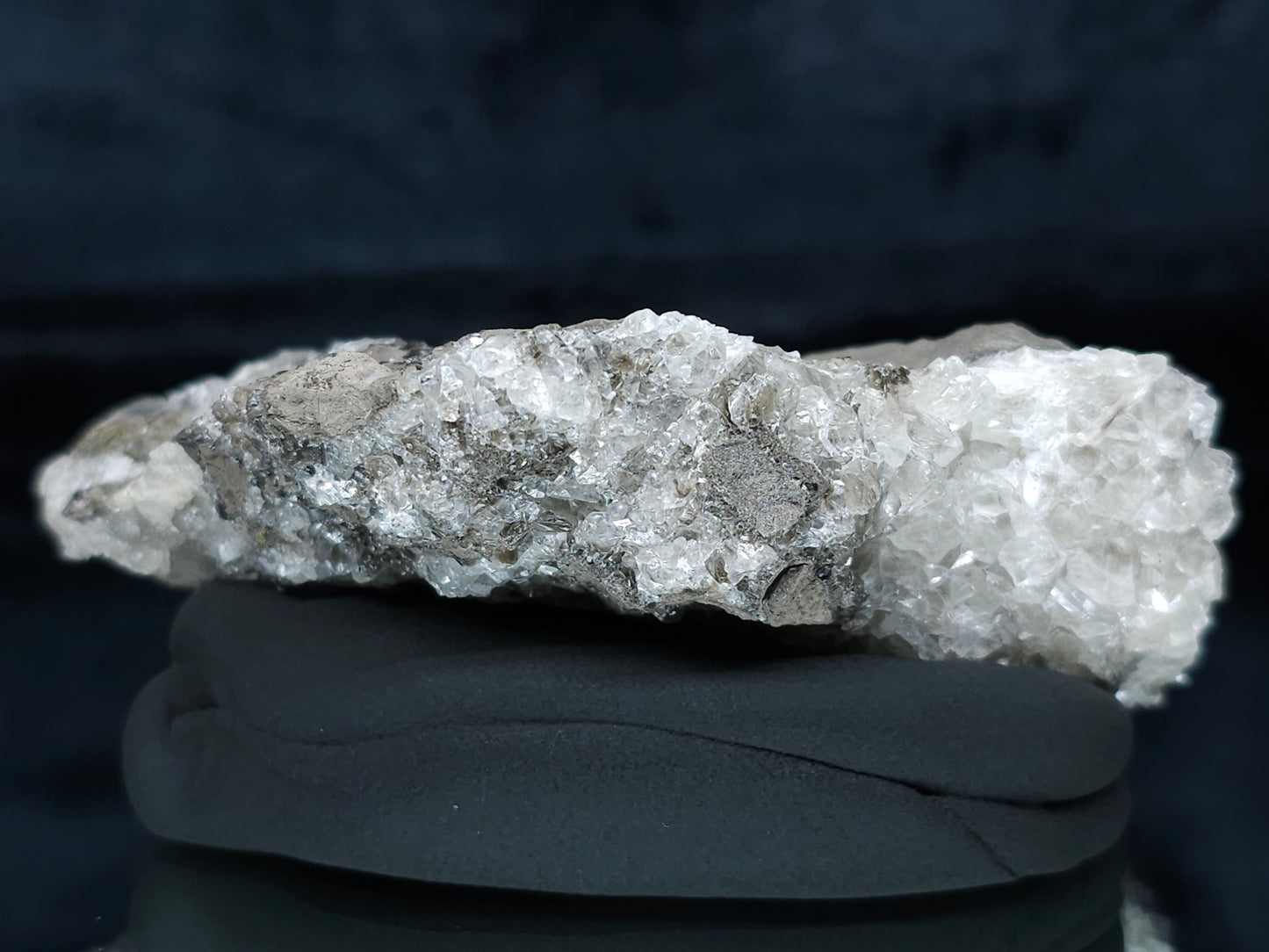 #33688 Super clear Nailhead Spar Calcite cluster and Chalcopyrite ore and multiple small fossils in the matrix