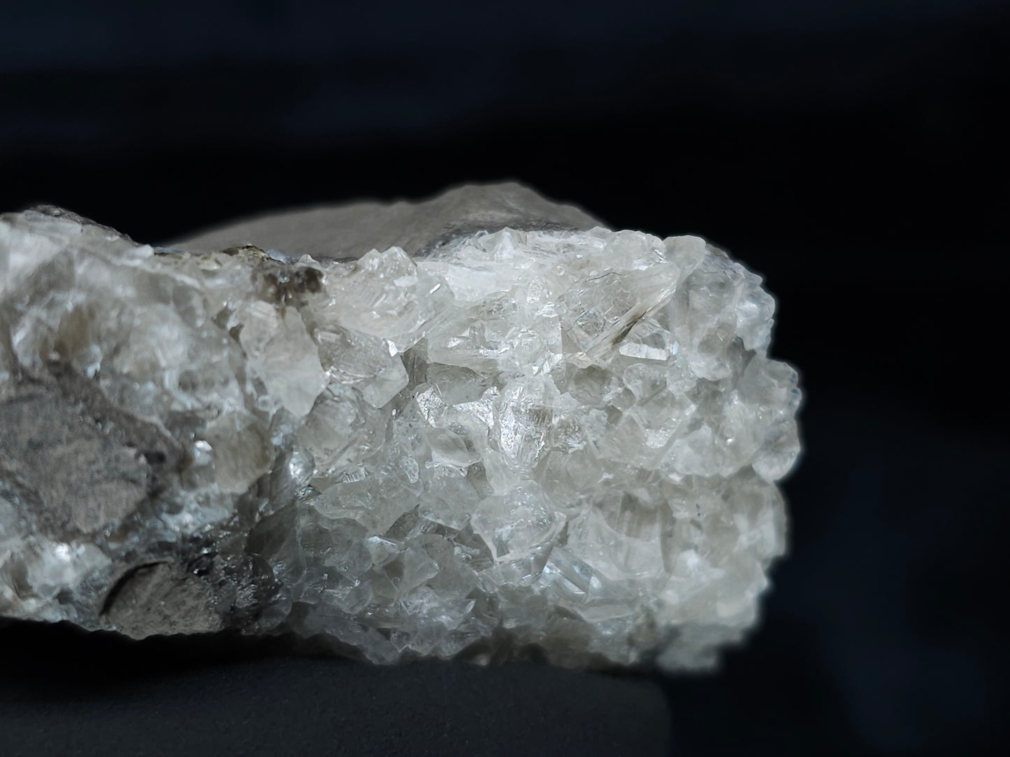 #33688 Super clear Nailhead Spar Calcite cluster and Chalcopyrite ore and multiple small fossils in the matrix