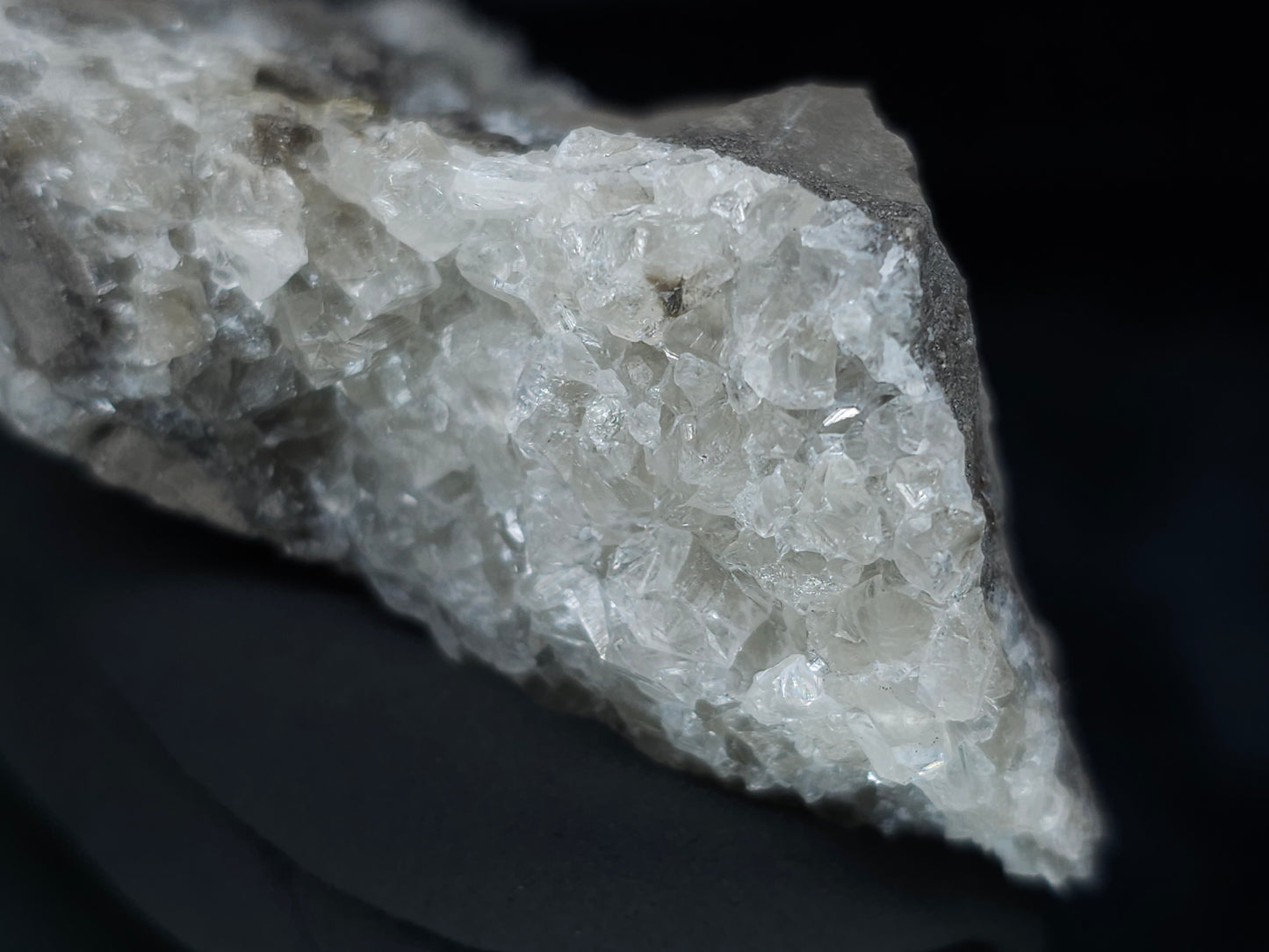 #33688 Super clear Nailhead Spar Calcite cluster and Chalcopyrite ore and multiple small fossils in the matrix