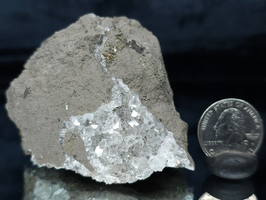 #33687 Super clear Nailhead Spar Calcite cluster and Chalcopyrite ore and multiple small fossils in the matrix