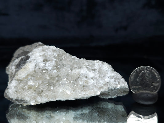 #33695 Super clear Nailhead Spar Calcite cluster and Chalcopyrite ore and multiple small fossils in the matrix