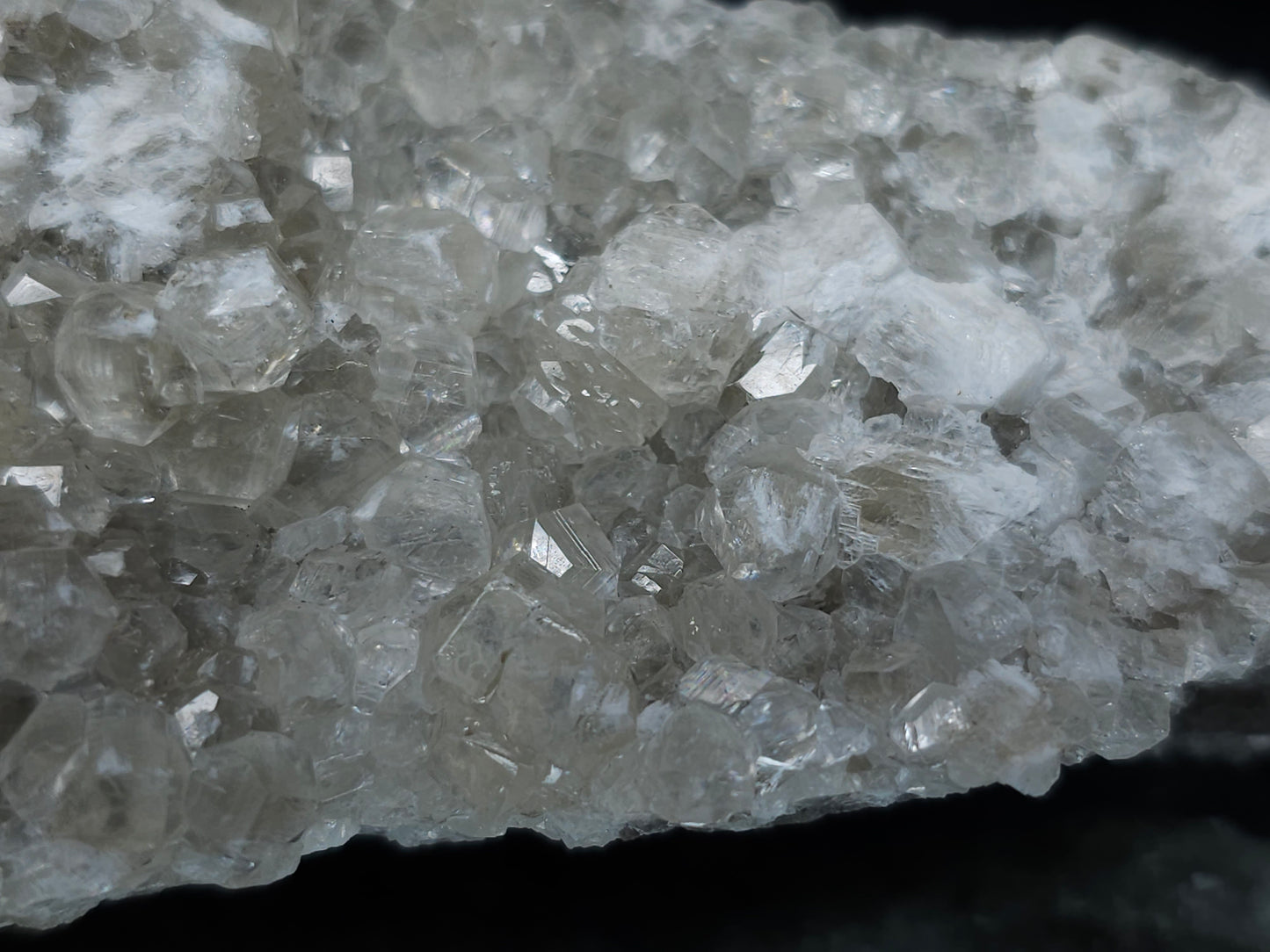 #33695 Super clear Nailhead Spar Calcite cluster and Chalcopyrite ore and multiple small fossils in the matrix