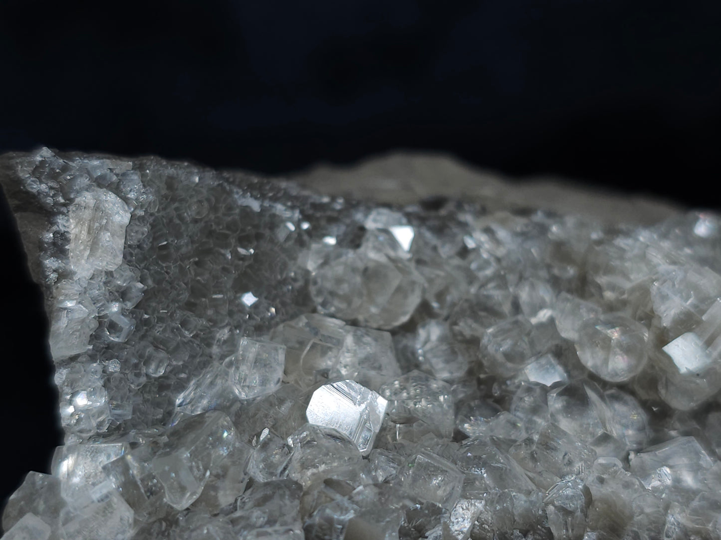 #33696 Super clear Nailhead Spar Calcite cluster and Chalcopyrite ore and multiple small fossils in the matrix