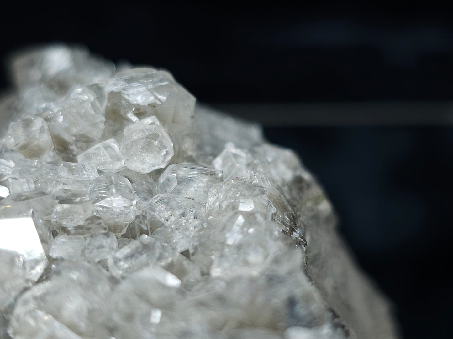 #33696 Super clear Nailhead Spar Calcite cluster and Chalcopyrite ore and multiple small fossils in the matrix