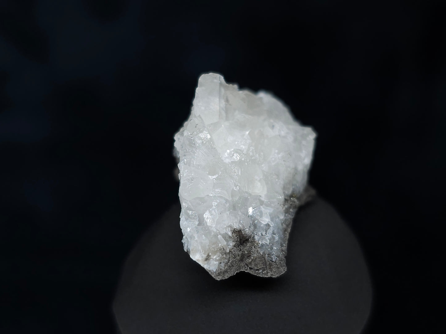 #35926 Super clear Nailhead Spar Calcite cluster, Chalcopyrite ore and multiple small fossils in the matrix