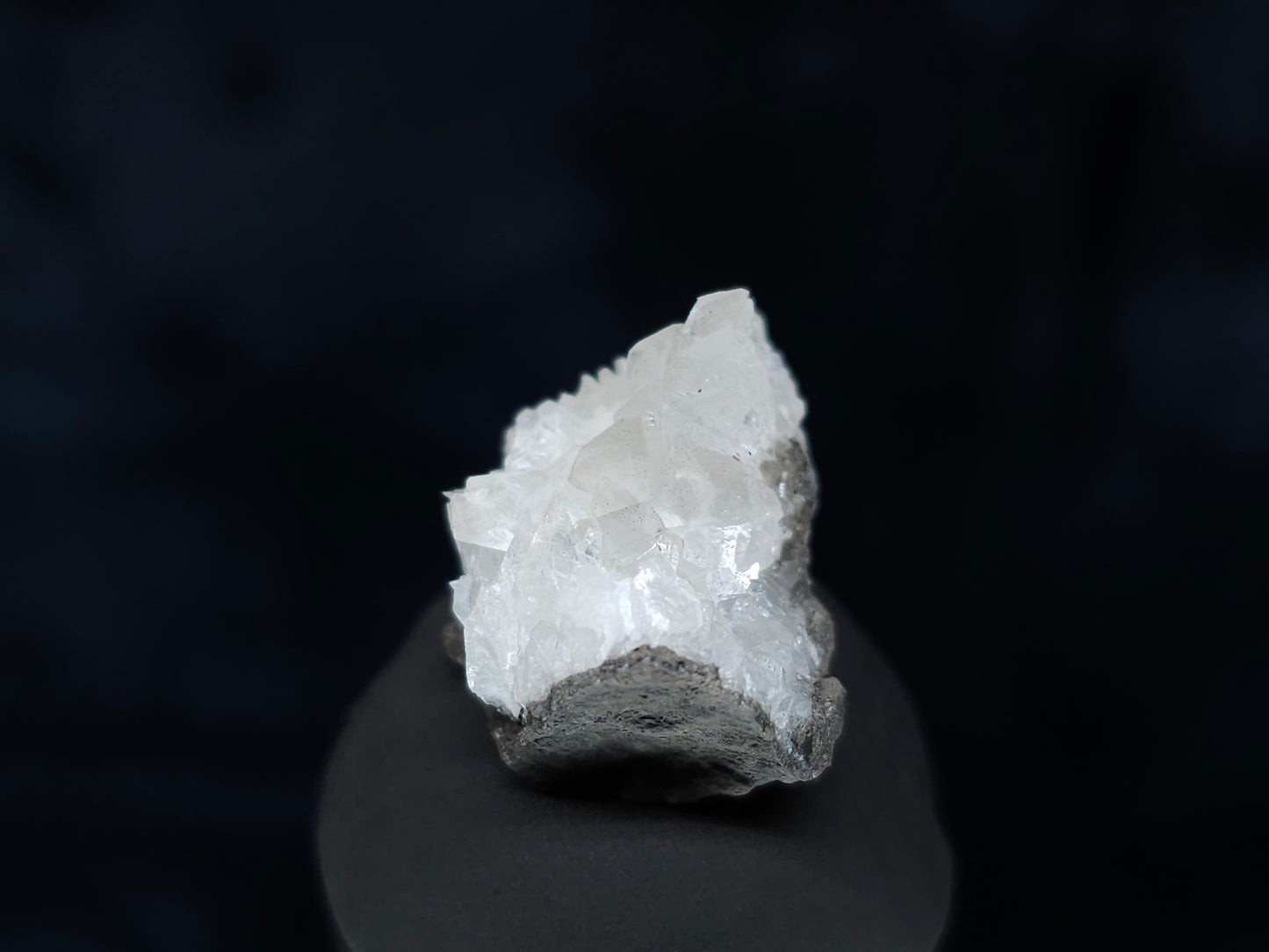 #35926 Super clear Nailhead Spar Calcite cluster, Chalcopyrite ore and multiple small fossils in the matrix