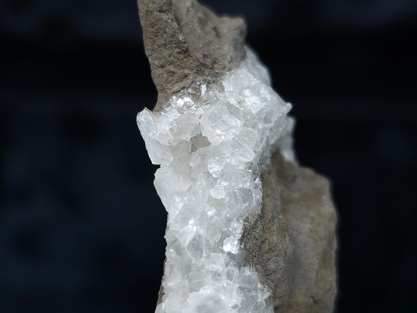 #35937 Super clear Nailhead Spar Calcite cluster, Chalcopyrite ore and multiple small fossils in the matrix