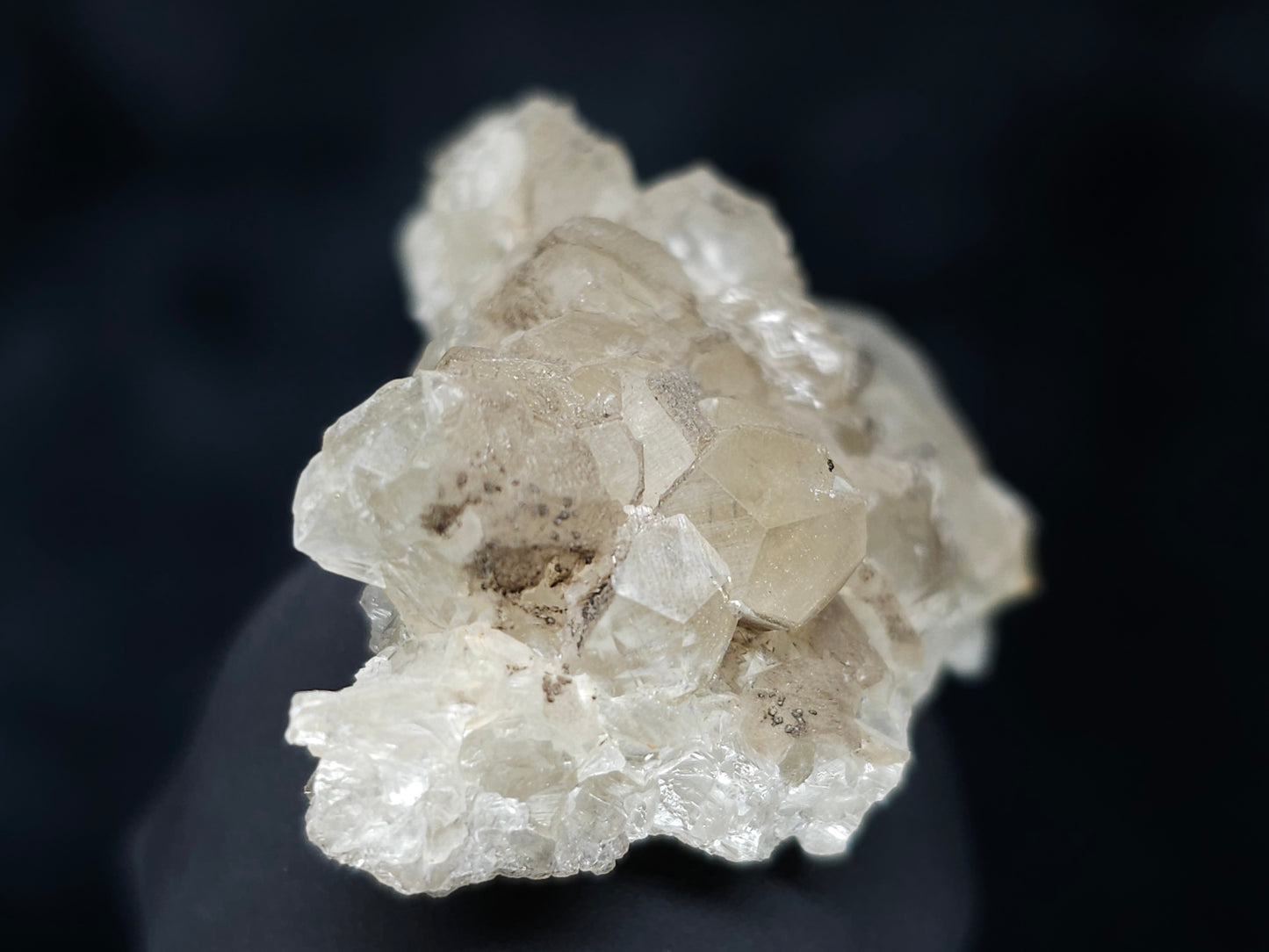 #36613 Super clear Nailhead Spar Calcite and Chalcopyrite ore and multiple small fossils in the matrix