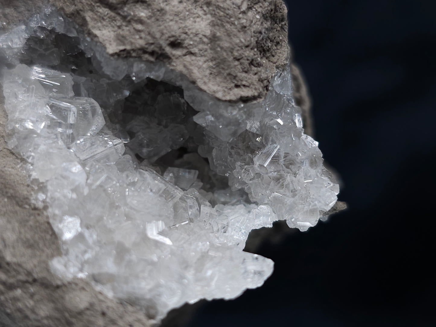 #36630 Super clear Nailhead Spar Calcite and Chalcopyrite ore and multiple small fossils in the matrix