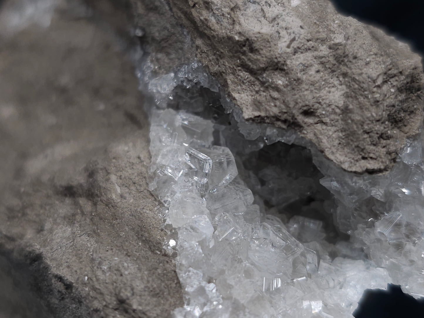 #36630 Super clear Nailhead Spar Calcite and Chalcopyrite ore and multiple small fossils in the matrix