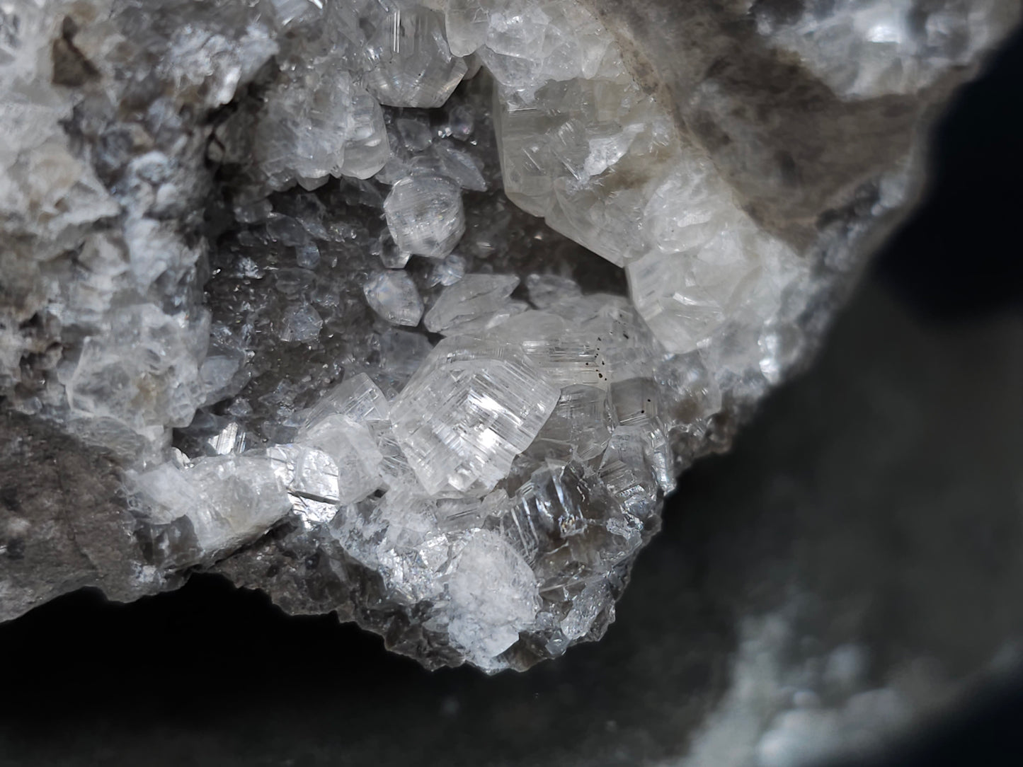 #36631 Super clear Nailhead Spar Calcite and Chalcopyrite ore and multiple small fossils in the matrix