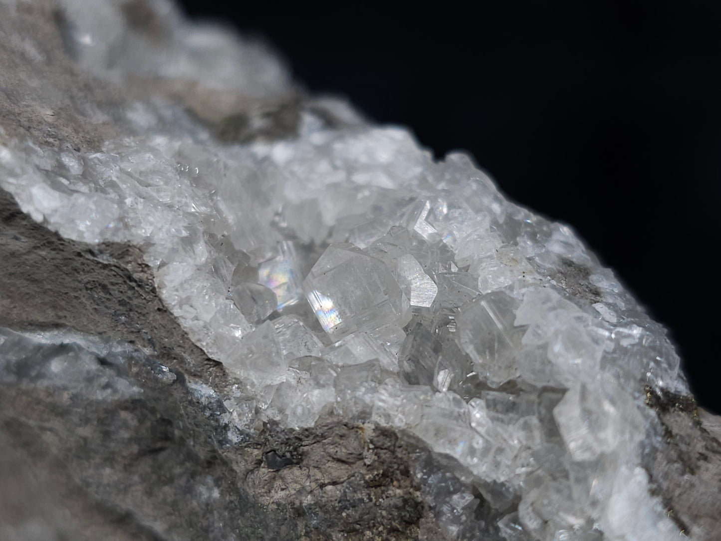 #36632 Super clear Nailhead Spar Calcite and Chalcopyrite ore and multiple small fossils in the matrix