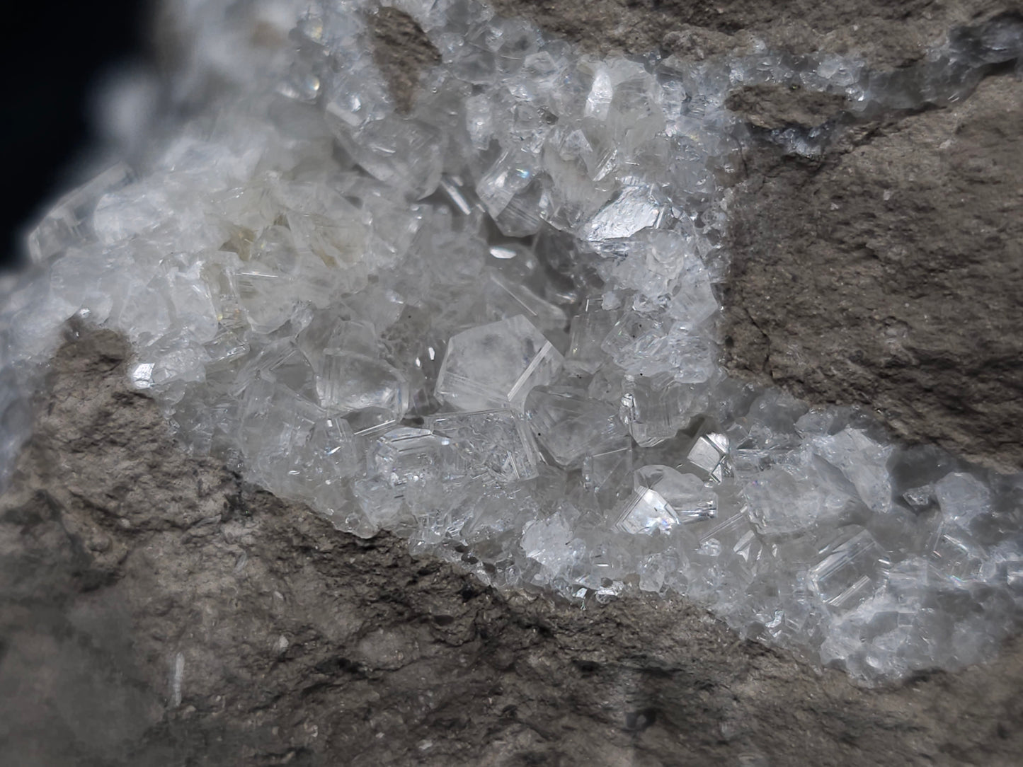 #36632 Super clear Nailhead Spar Calcite and Chalcopyrite ore and multiple small fossils in the matrix