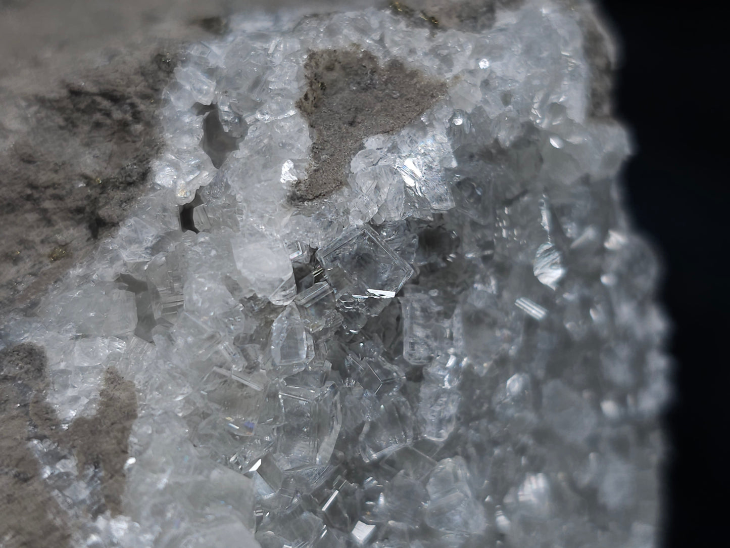 #36635 Super clear Nailhead Spar Calcite and Chalcopyrite ore and multiple small fossils in the matrix