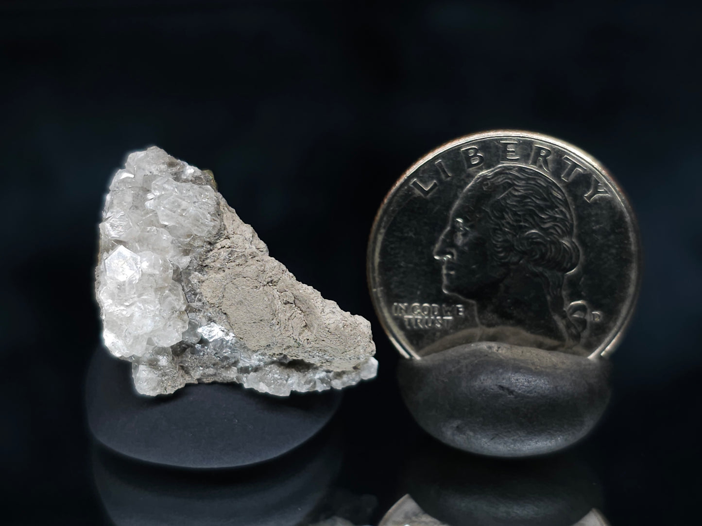 #36647 Super clear Nailhead Spar Calcite and Chalcopyrite ore and multiple small fossils in the matrix