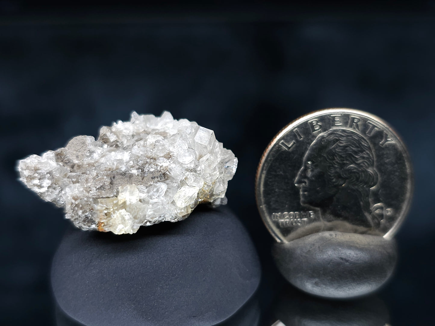 #36649 Super clear Nailhead Spar Calcite and Chalcopyrite ore and multiple small fossils in the matrix