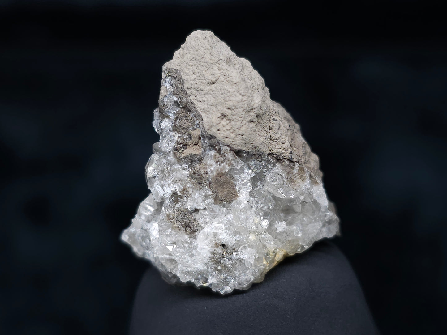 #36655 Super clear Nailhead Spar Calcite and Chalcopyrite ore and multiple small fossils in the matrix
