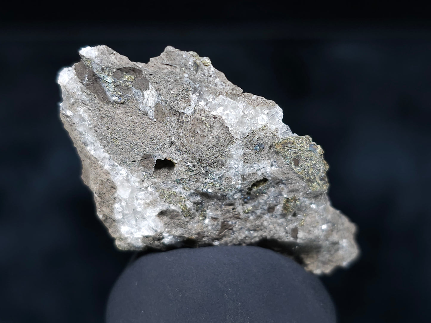 #36658 Super clear Nailhead Spar Calcite and Chalcopyrite ore and multiple small fossils in the matrix