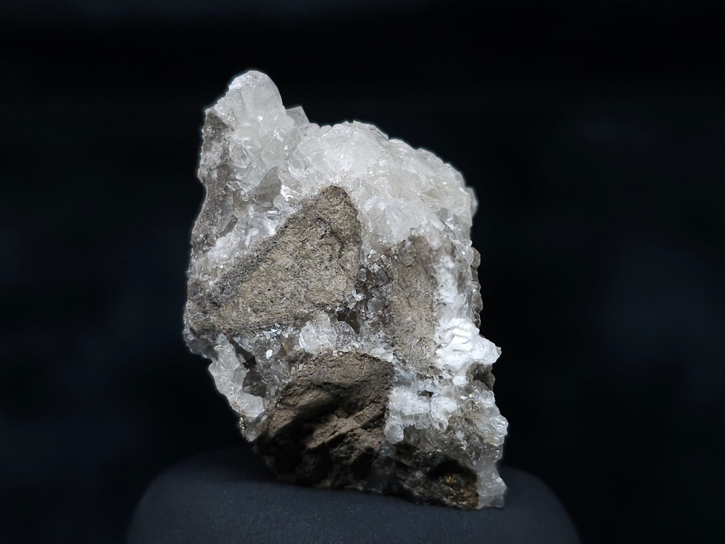 #36660 Super clear Nailhead Spar Calcite and Chalcopyrite ore and multiple small fossils in the matrix