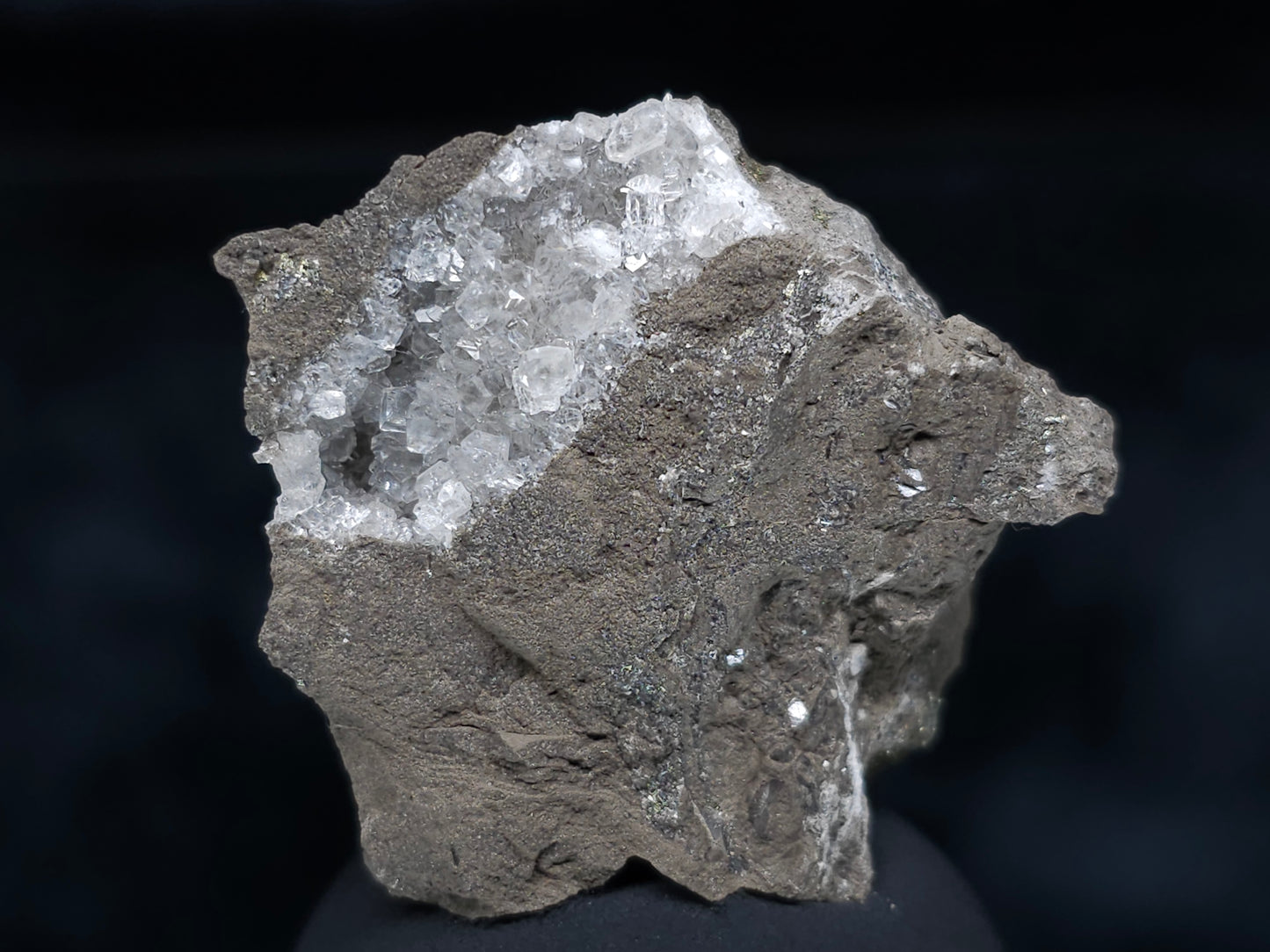#36670 Super clear Nailhead Spar Calcite and Chalcopyrite ore and multiple small fossils in the matrix