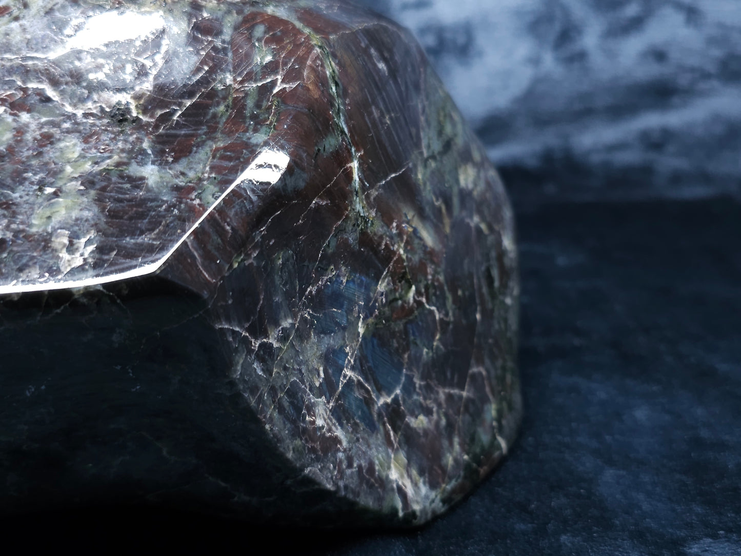 #44162 Embrace the Radiant Splendor of Our Hand-Carved Labradorite Sculpture