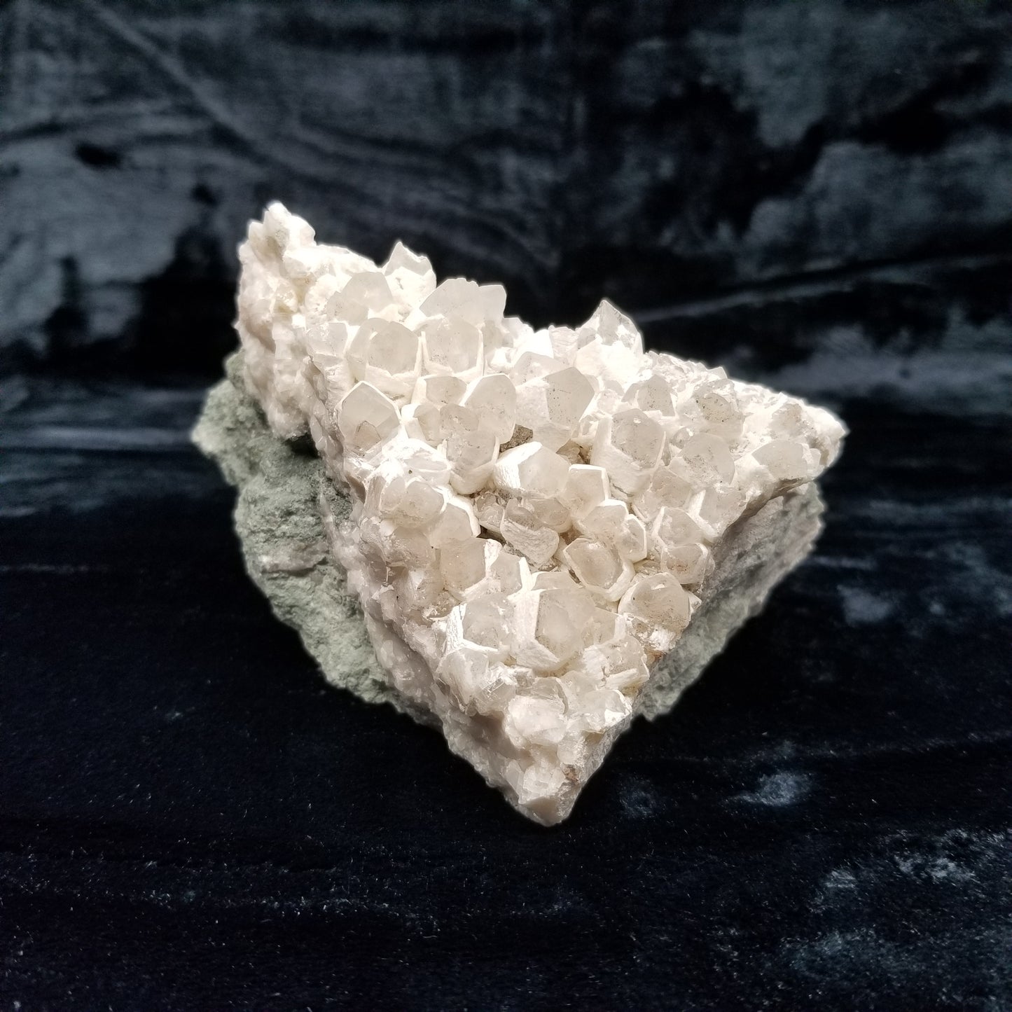 #11030 White Dolomite on clear Combined form Calcite with Chalcopyrite