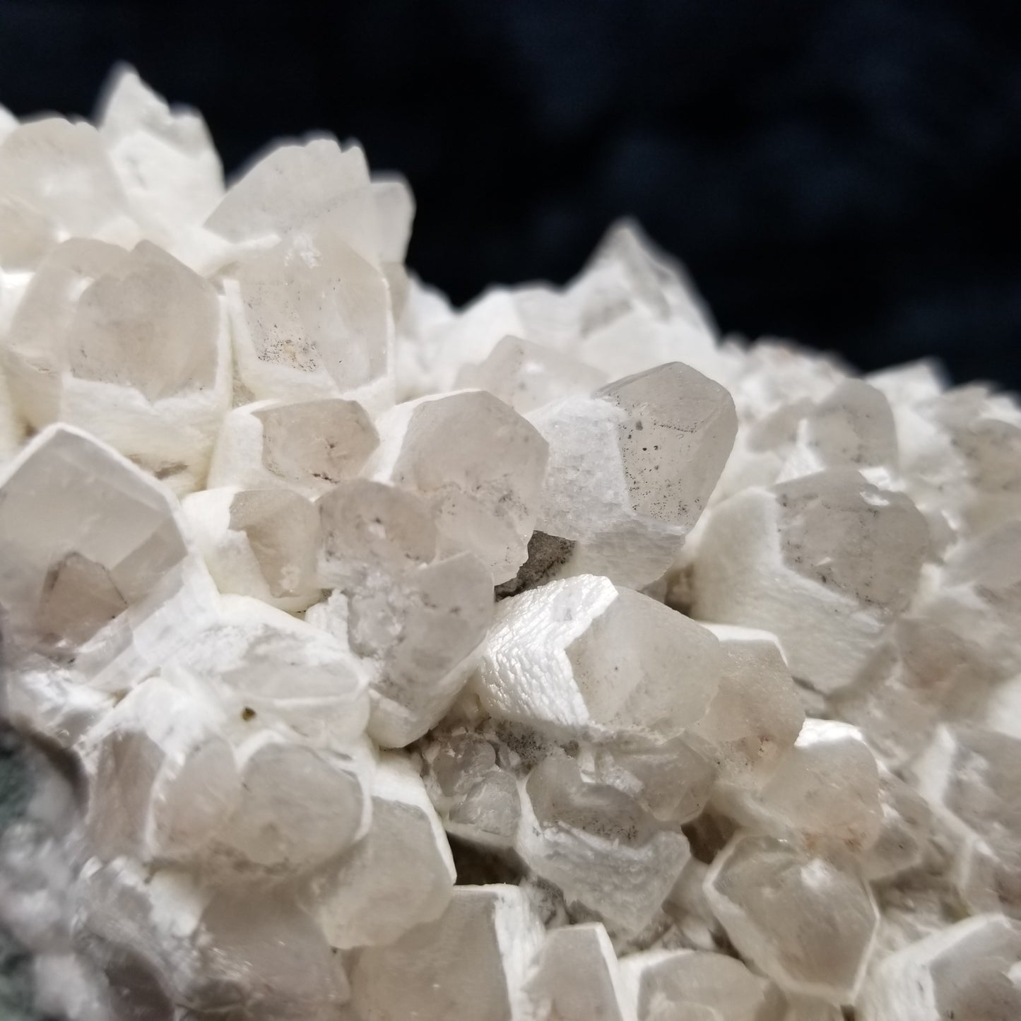 #11030 White Dolomite on clear Combined form Calcite with Chalcopyrite