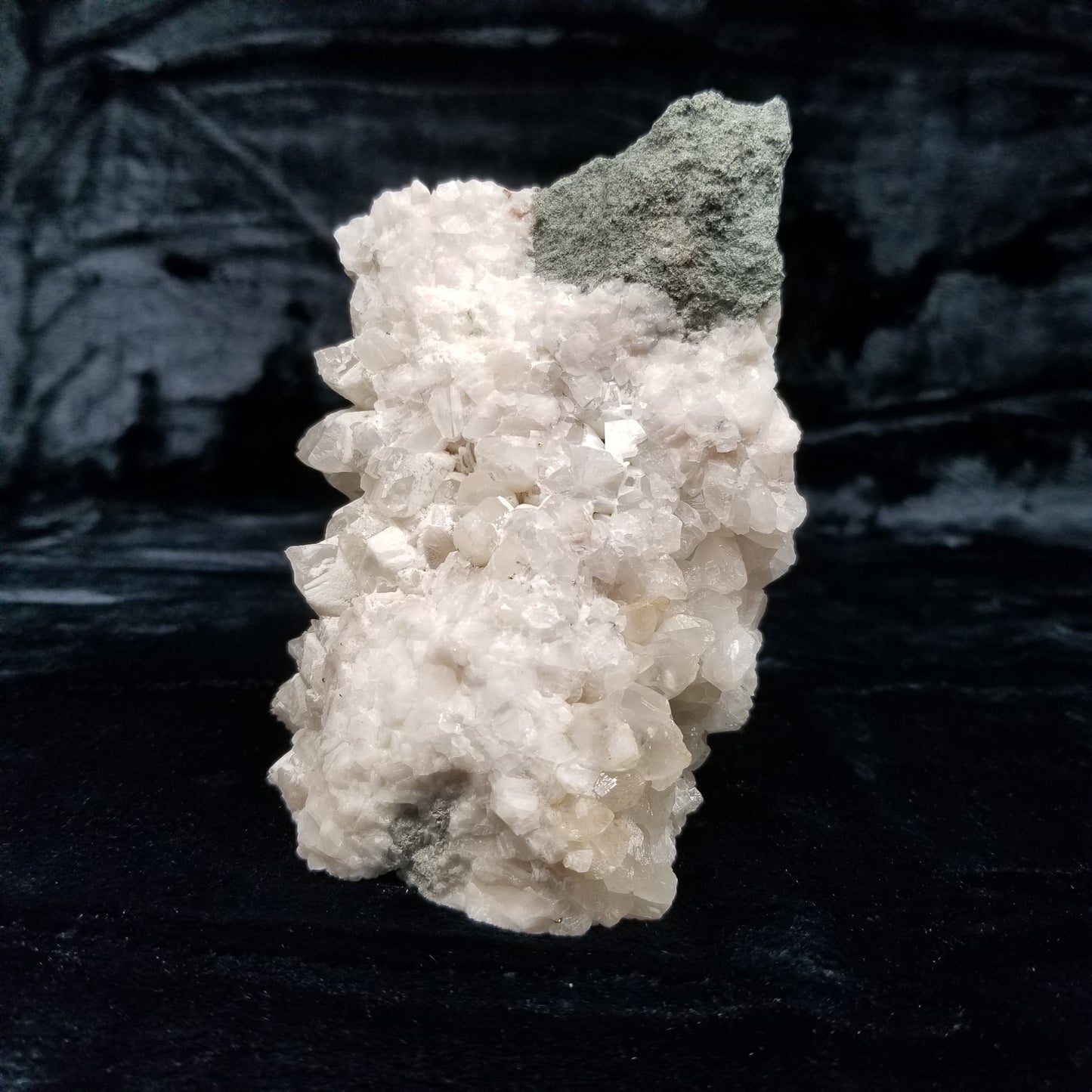 #11030 White Dolomite on clear Combined form Calcite with Chalcopyrite