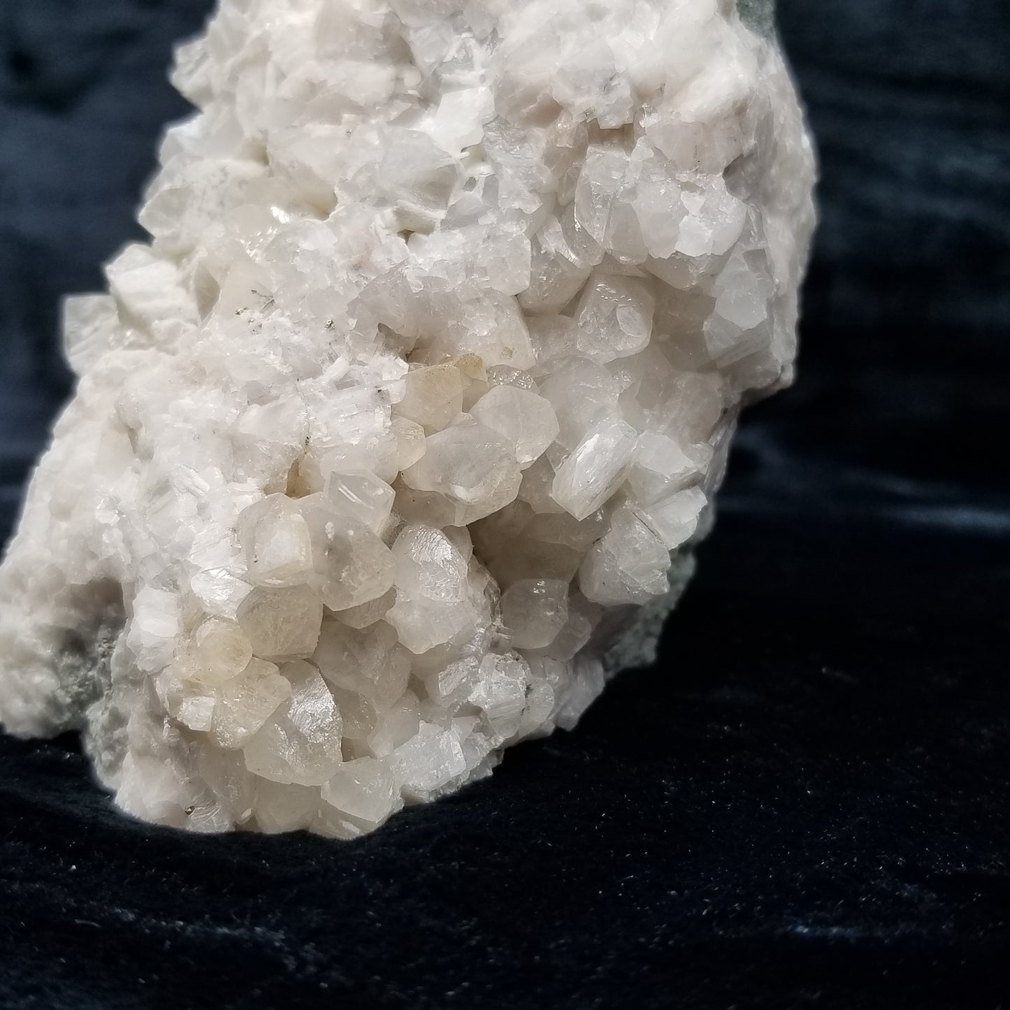 #11030 White Dolomite on clear Combined form Calcite with Chalcopyrite