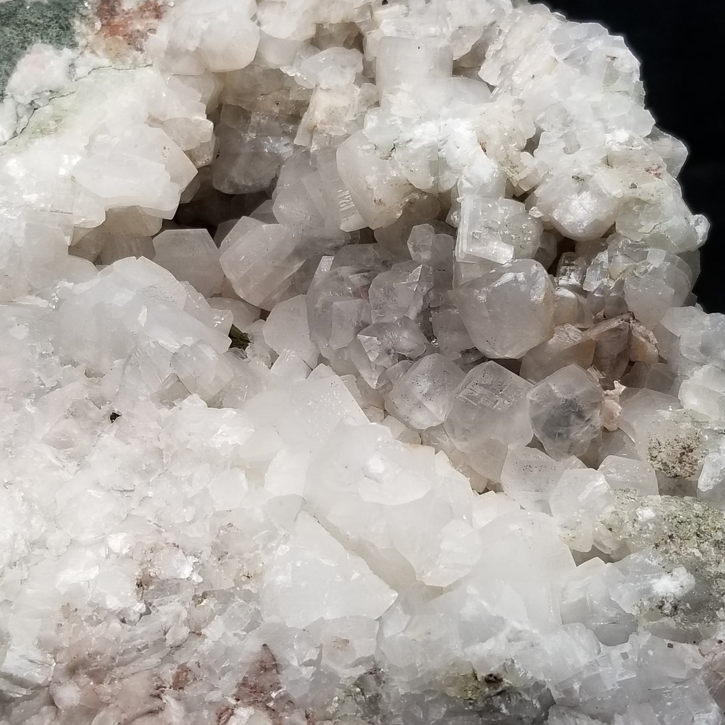 #11034 Chalcopyrite on clear Combined form Calcite with Hematite inclusions with Chalcopyrite phantom