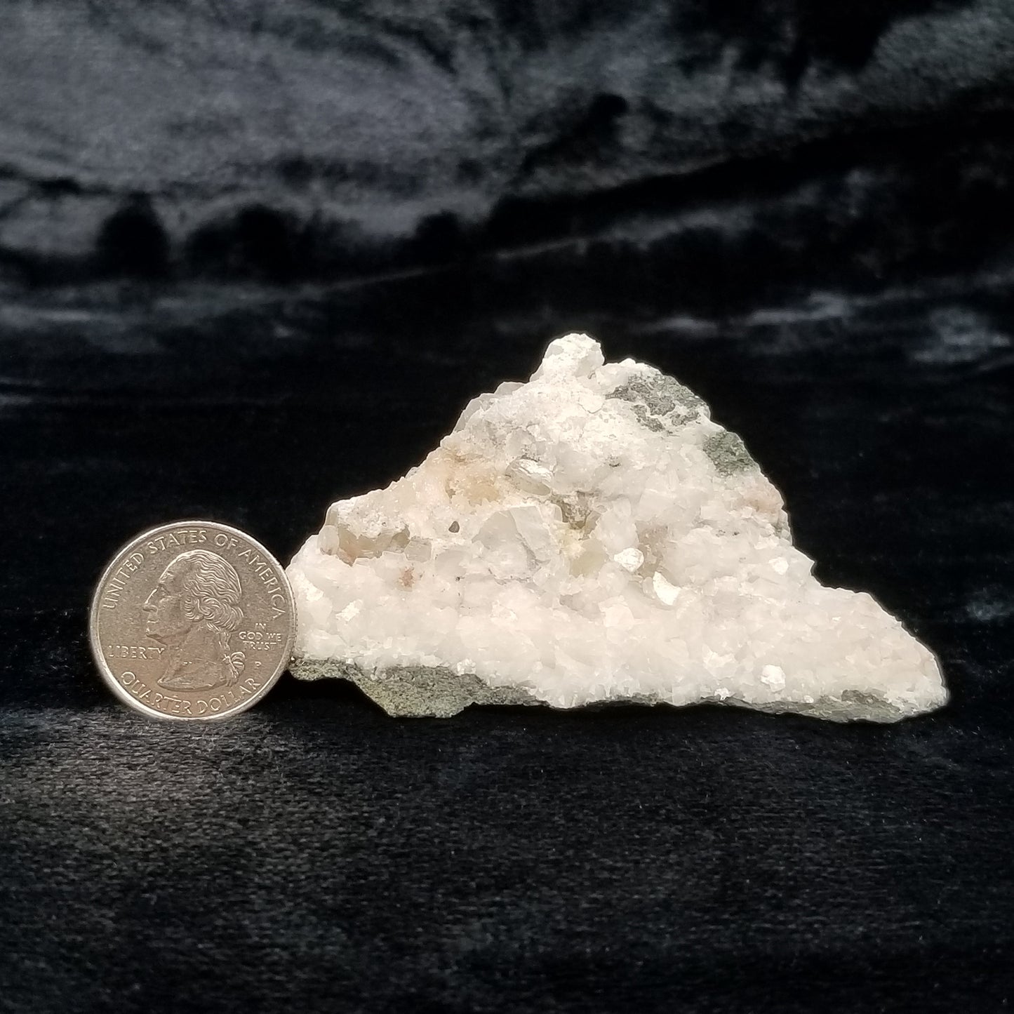 #11056 Special Calcite on white Calcite and Sedimentary matrix